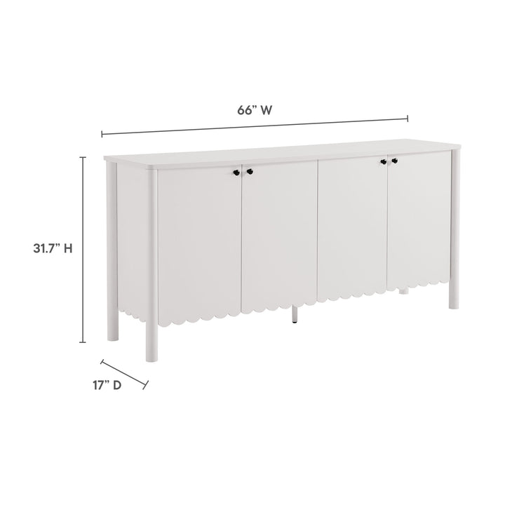 Elara 66" 4-Door Scalloped Sideboard Cabinet