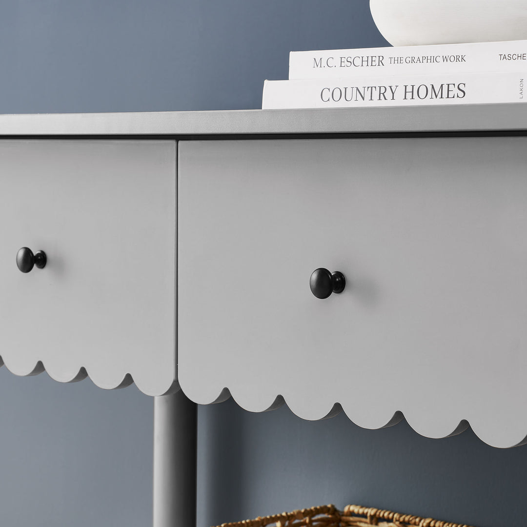 Eleanor 3-Drawer Scalloped Console Table