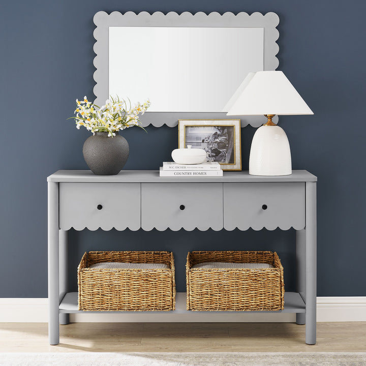 Eleanor 3-Drawer Scalloped Console Table