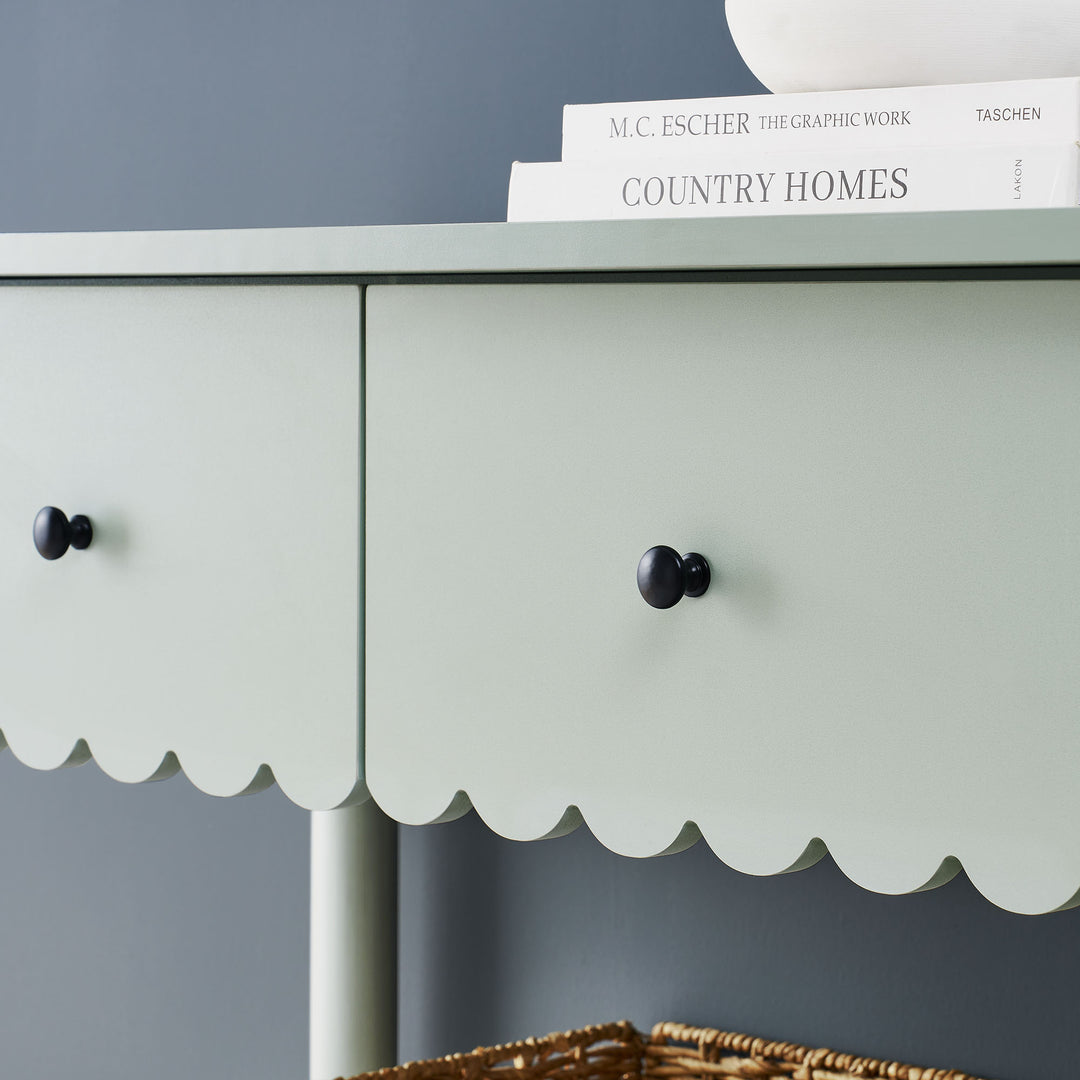 Eleanor 3-Drawer Scalloped Console Table