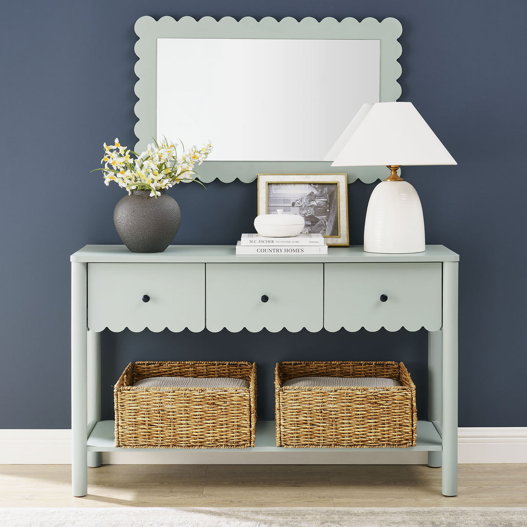 Eleanor 3-Drawer Scalloped Console Table