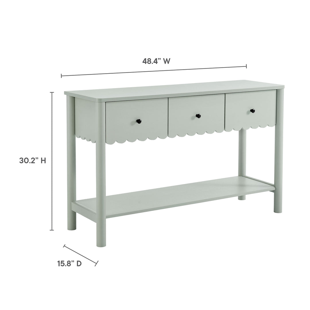 Eleanor 3-Drawer Scalloped Console Table