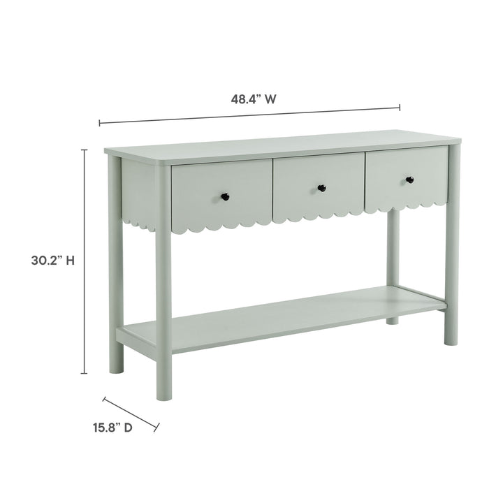 Eleanor 3-Drawer Scalloped Console Table