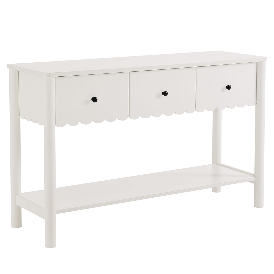 Eleanor 3-Drawer Scalloped Console Table