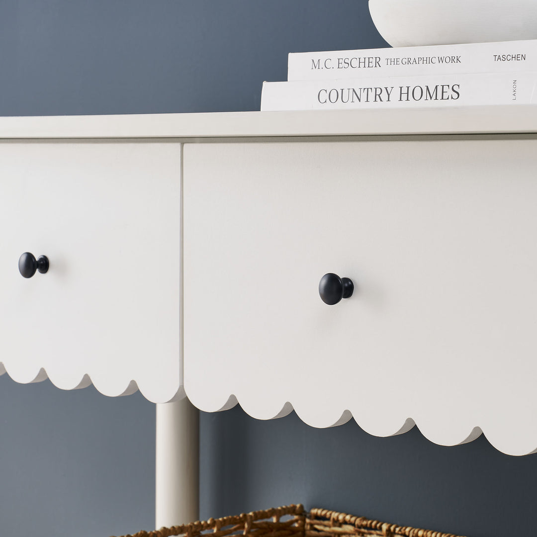 Eleanor 3-Drawer Scalloped Console Table