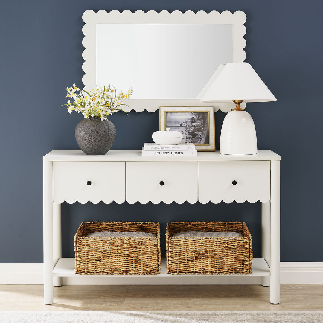 Eleanor 3-Drawer Scalloped Console Table