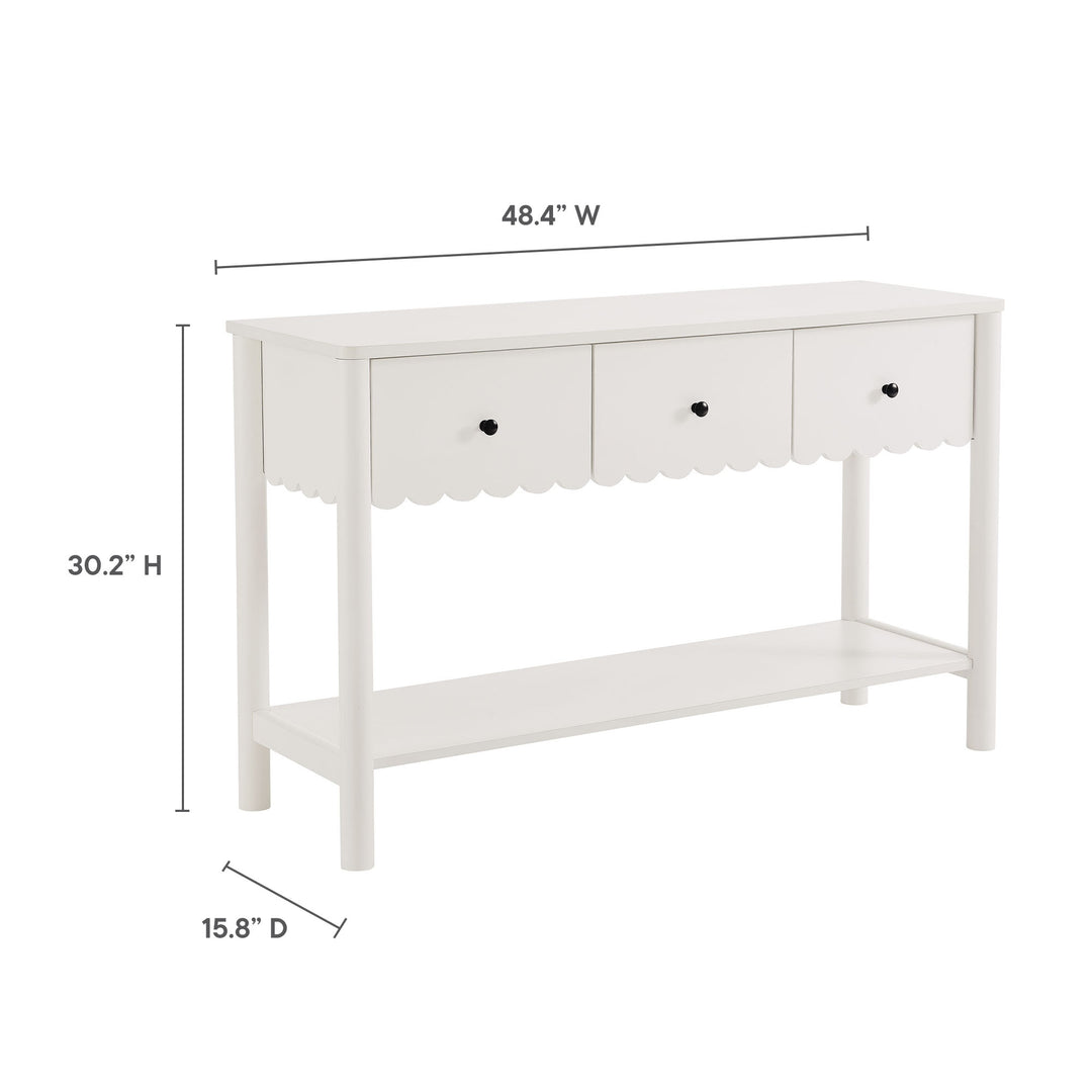 Eleanor 3-Drawer Scalloped Console Table