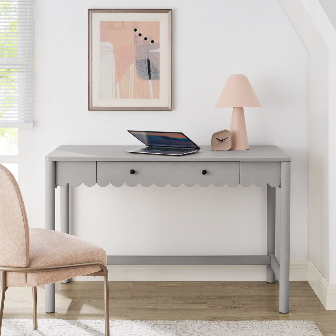 Evelyn 1-Drawer Scallop Writing Desk