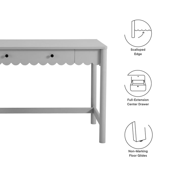 Evelyn 1-Drawer Scallop Writing Desk