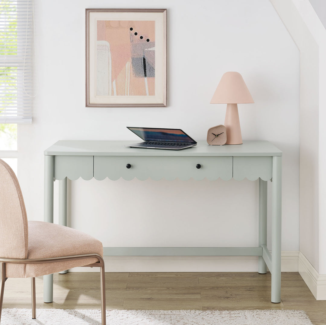 Evelyn 1-Drawer Scallop Writing Desk