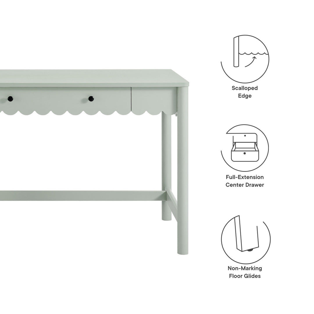 Evelyn 1-Drawer Scallop Writing Desk