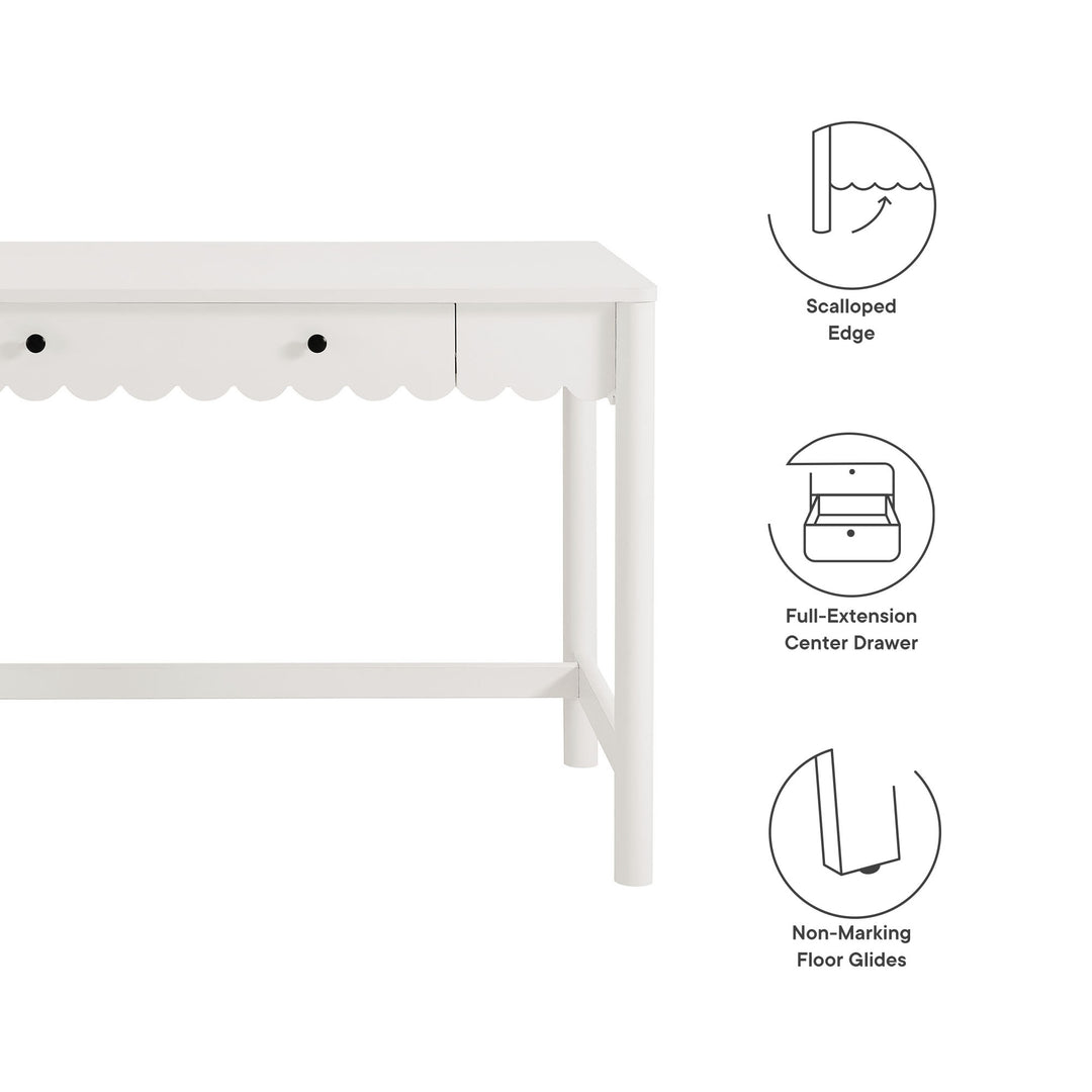 Evelyn 1-Drawer Scallop Writing Desk