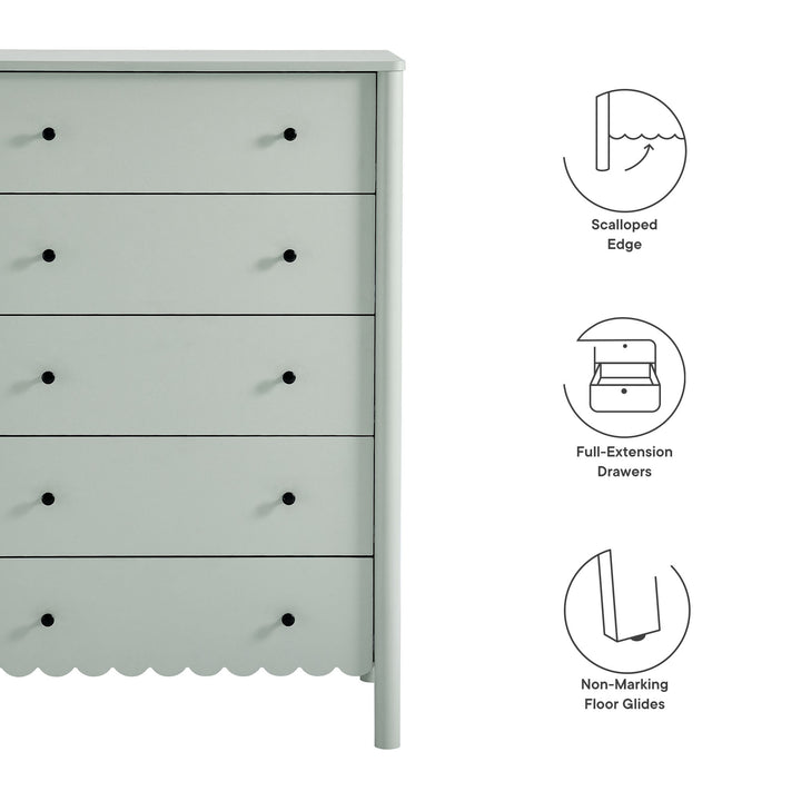 Eloise Scalloped 5-Drawer Chest