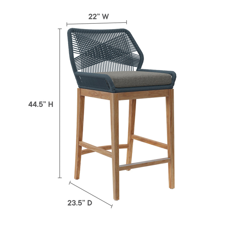 Willow 3-Piece Outdoor Patio Teak Wood Bar Set