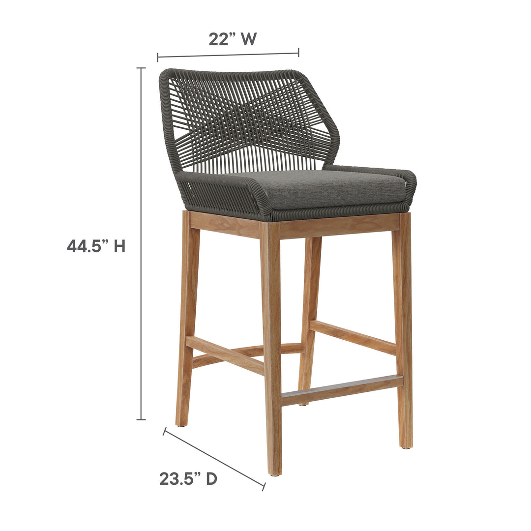 Willow 3-Piece Outdoor Patio Teak Wood Bar Set