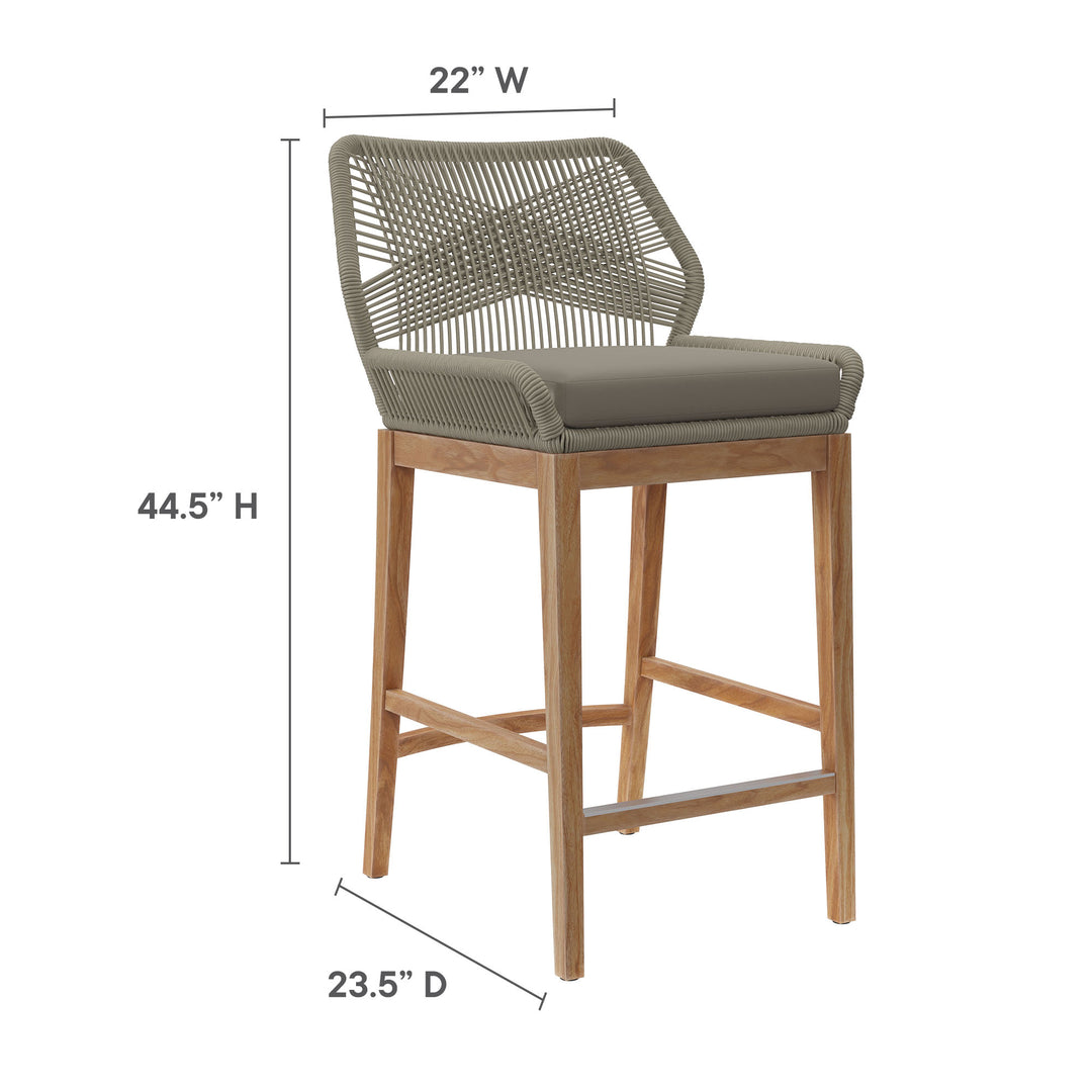 Willow 3-Piece Outdoor Patio Teak Wood Bar Set