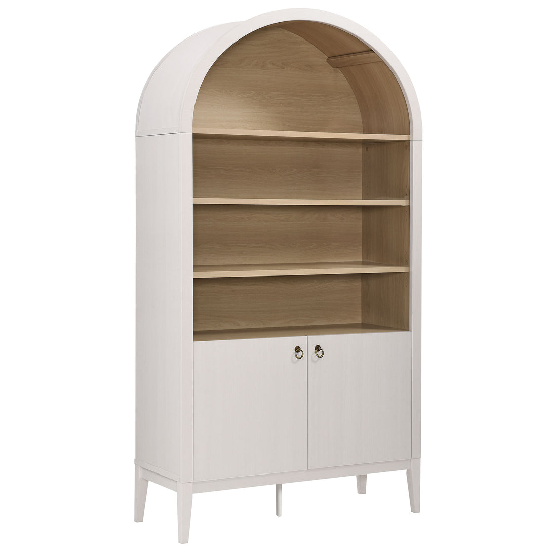 Nolan 74" Tall Wide Arched Shelving Display Cabinet Bookshelf