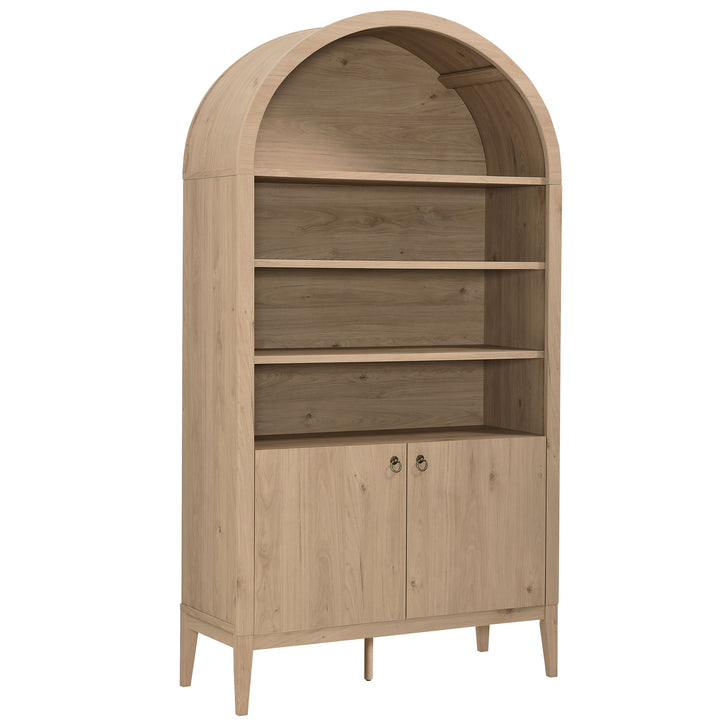 Nolan 74" Tall Wide Arched Shelving Display Cabinet Bookshelf