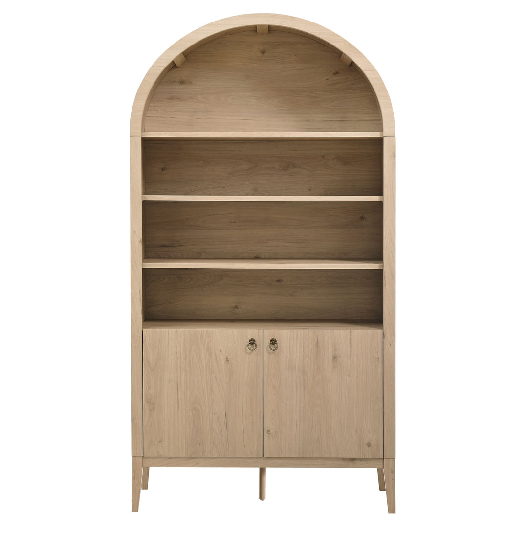 Nolan 74" Tall Wide Arched Shelving Display Cabinet Bookshelf