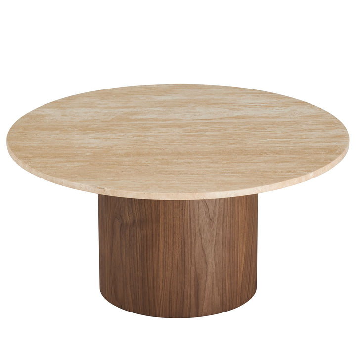 Kalinda Round Travertine Coffee Table