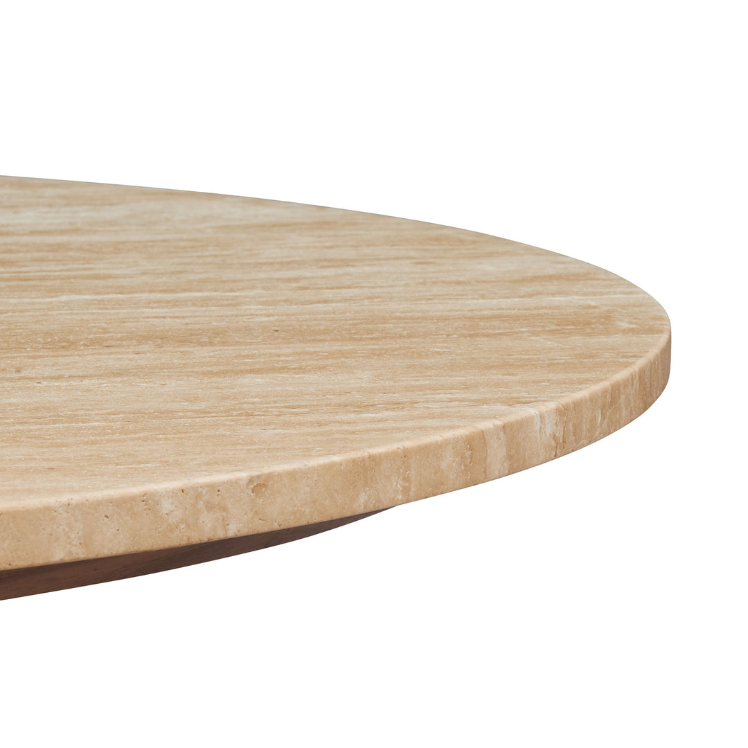 Kalinda Round Travertine Coffee Table