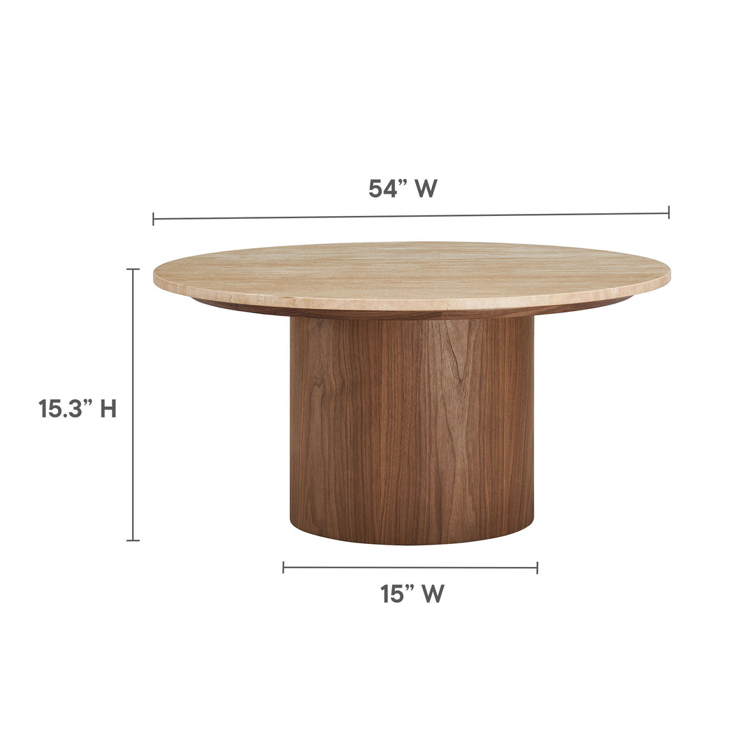 Kalinda Round Travertine Coffee Table