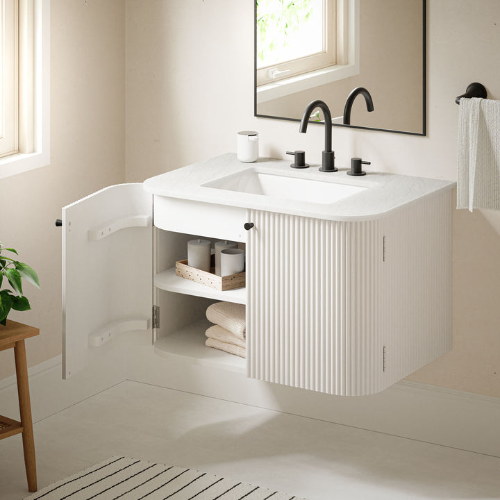 Charmaine Marble Wall-Mount Vanity by Modway
