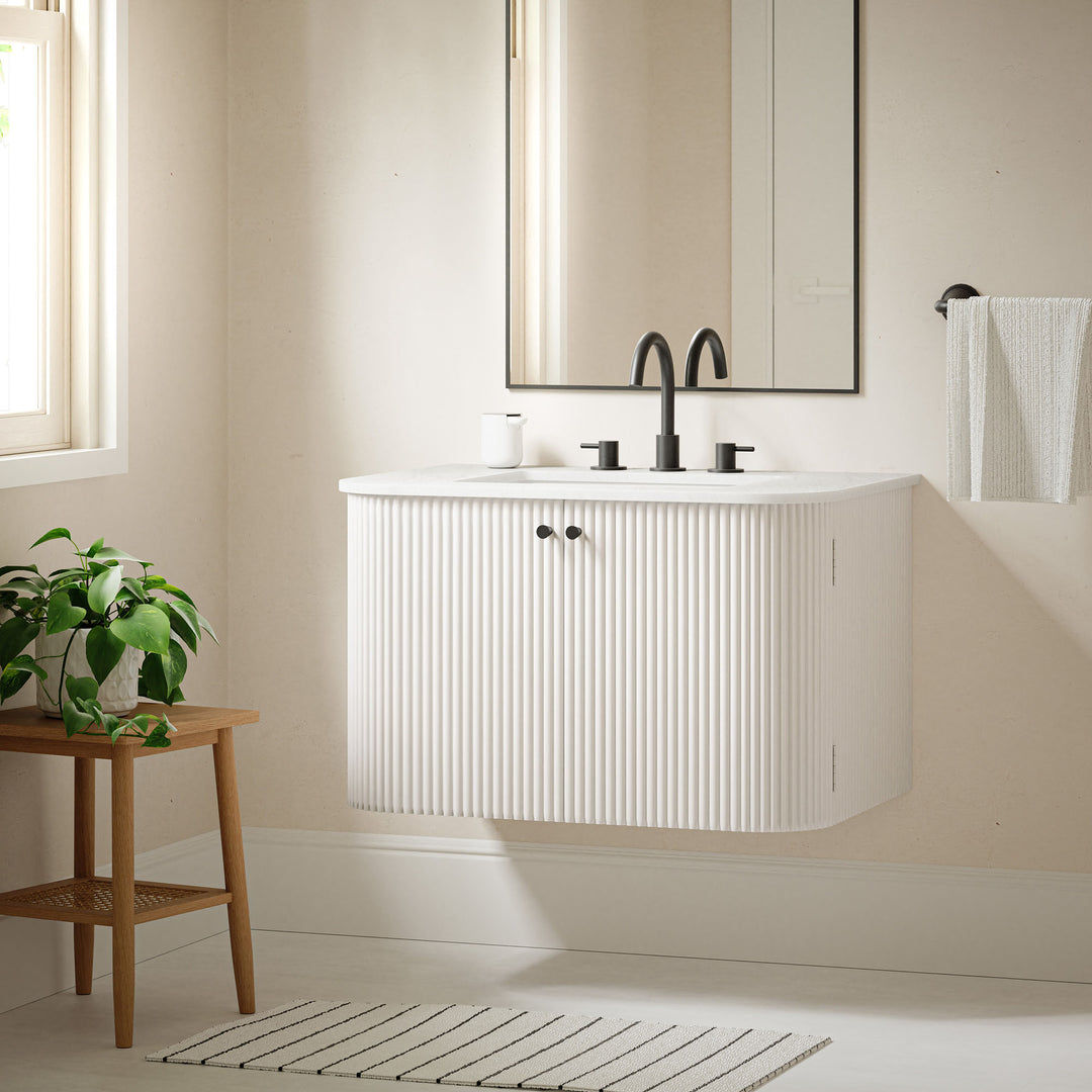 Charmaine Marble Wall-Mount Vanity by Modway