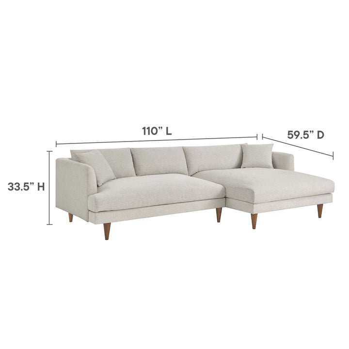 Zara Right-Facing Down Filled Overstuffed Sectional Sofa