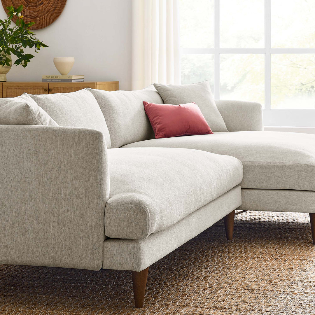 Zara Right-Facing Down Filled Overstuffed Sectional Sofa