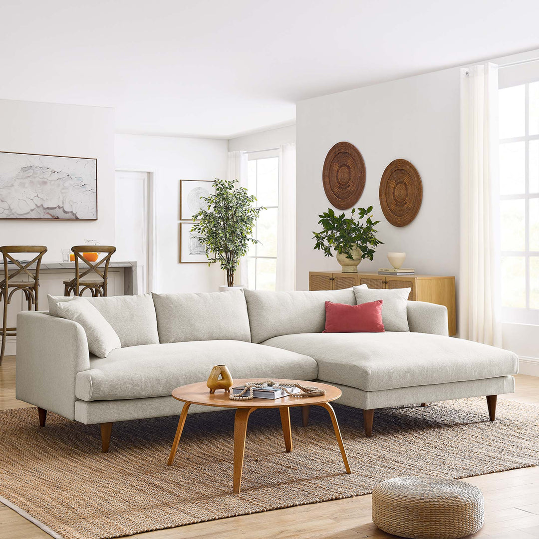 Zara Right-Facing Down Filled Overstuffed Sectional Sofa