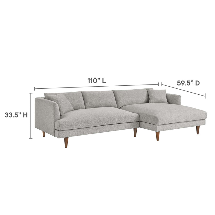 Zara Right-Facing Down Filled Overstuffed Sectional Sofa