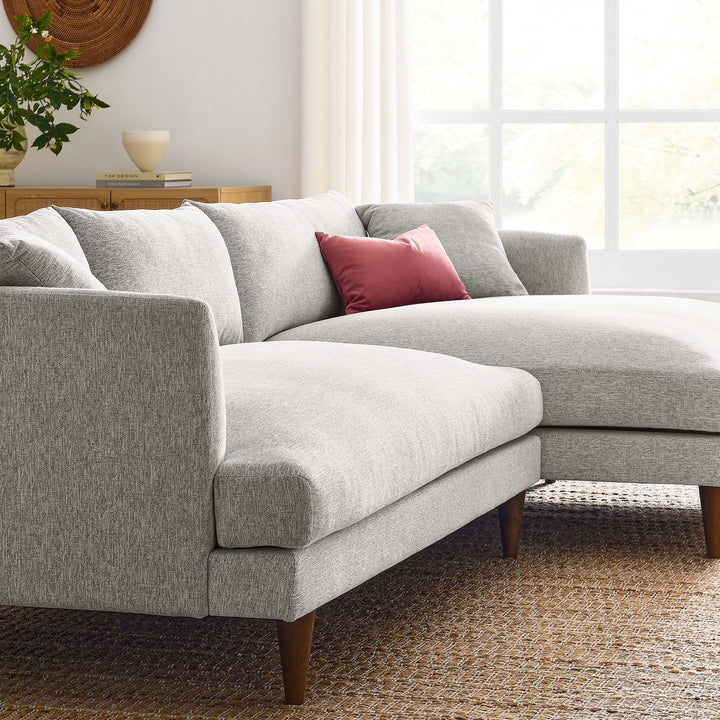 Zara Right-Facing Down Filled Overstuffed Sectional Sofa