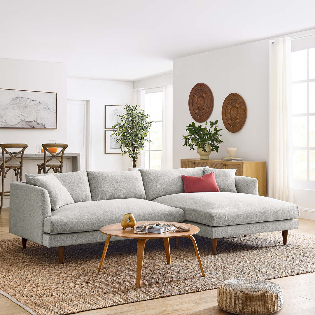 Zara Right-Facing Down Filled Overstuffed Sectional Sofa