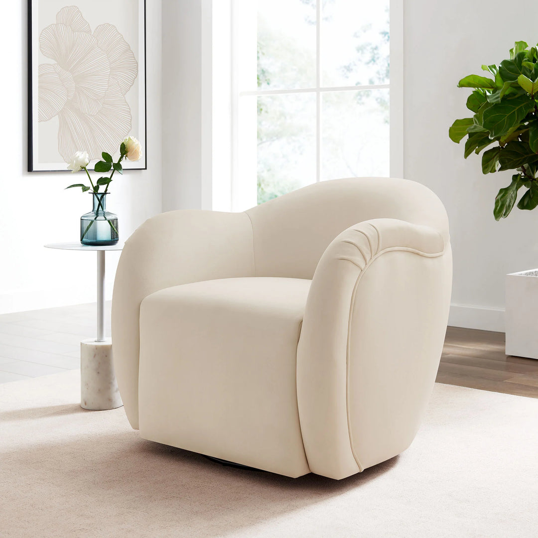 Kea Cream Swivel Armchair