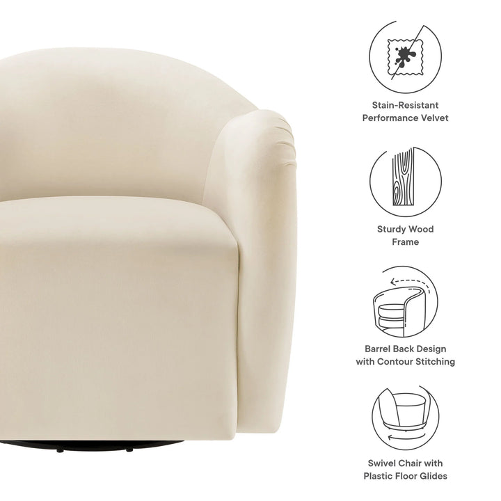 Kea Cream Swivel Armchair