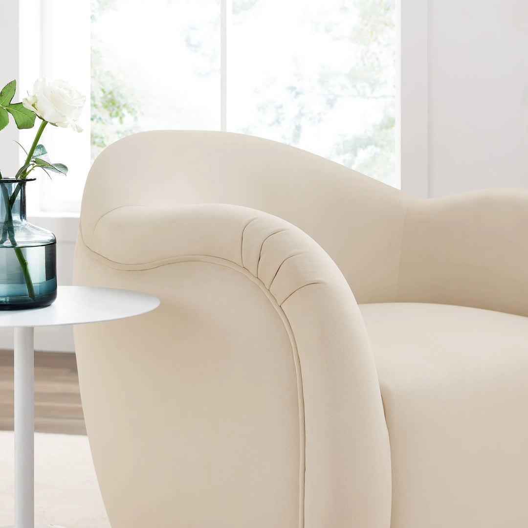 Kea Cream Swivel Armchair