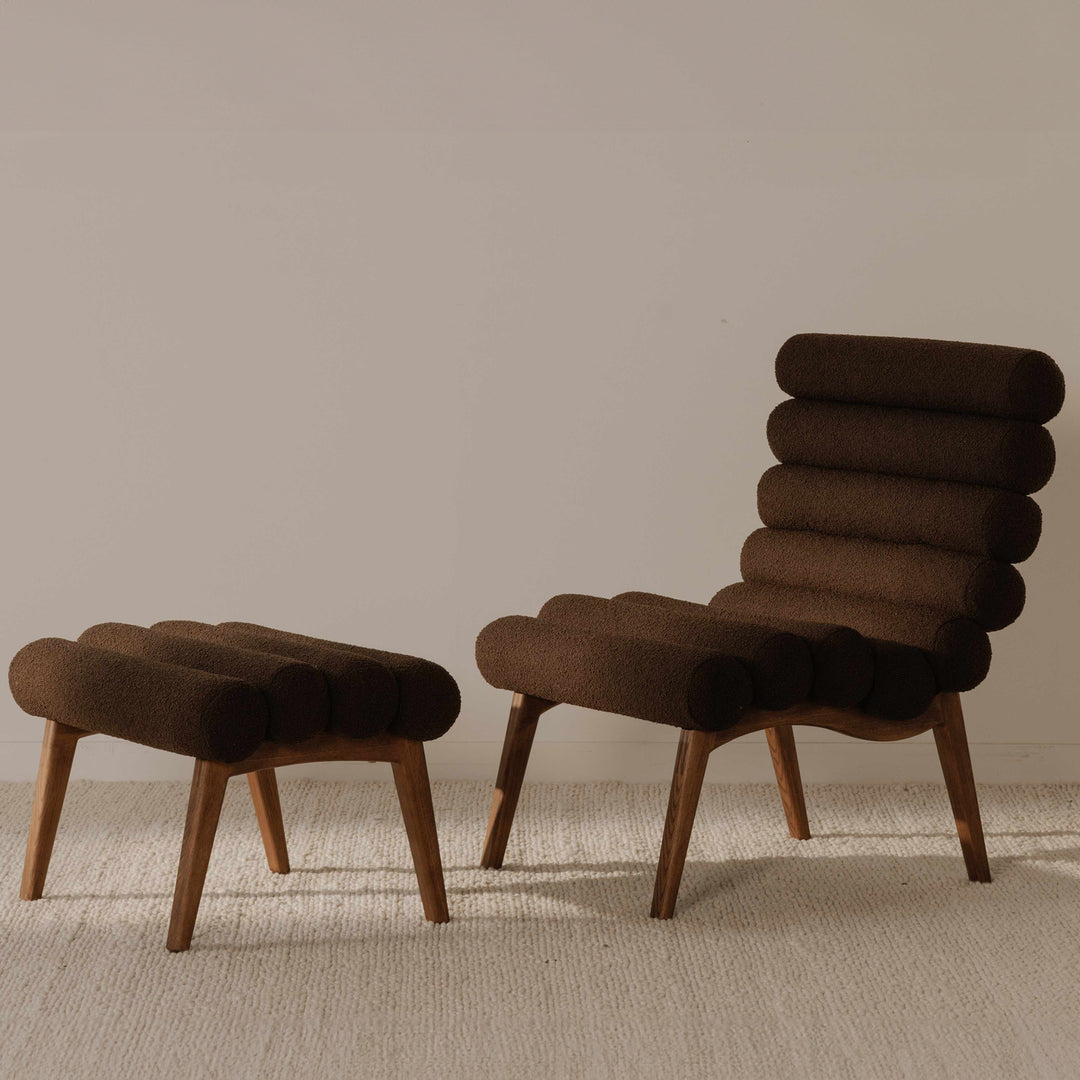 RetroChic Swivel Stool with Walnut Legs
