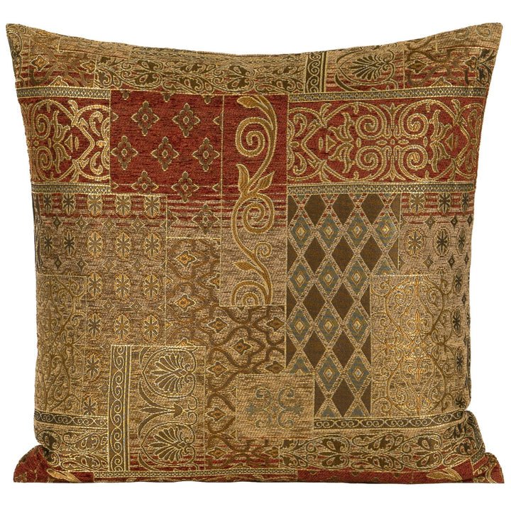 Empress Patchwork Rayon/Viscose Reversible Throw Pillow