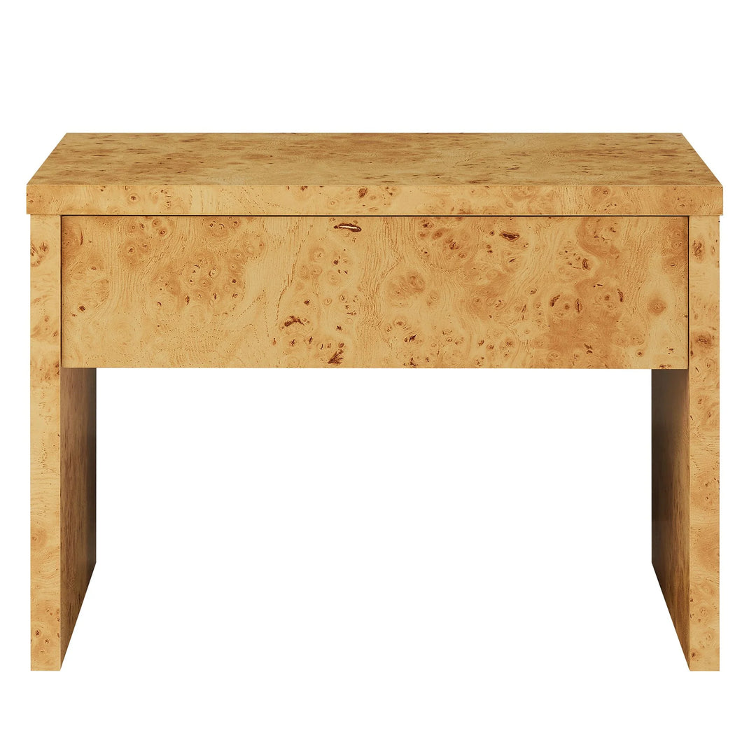 Huxley 1-Drawer Burl Wood Nightstand