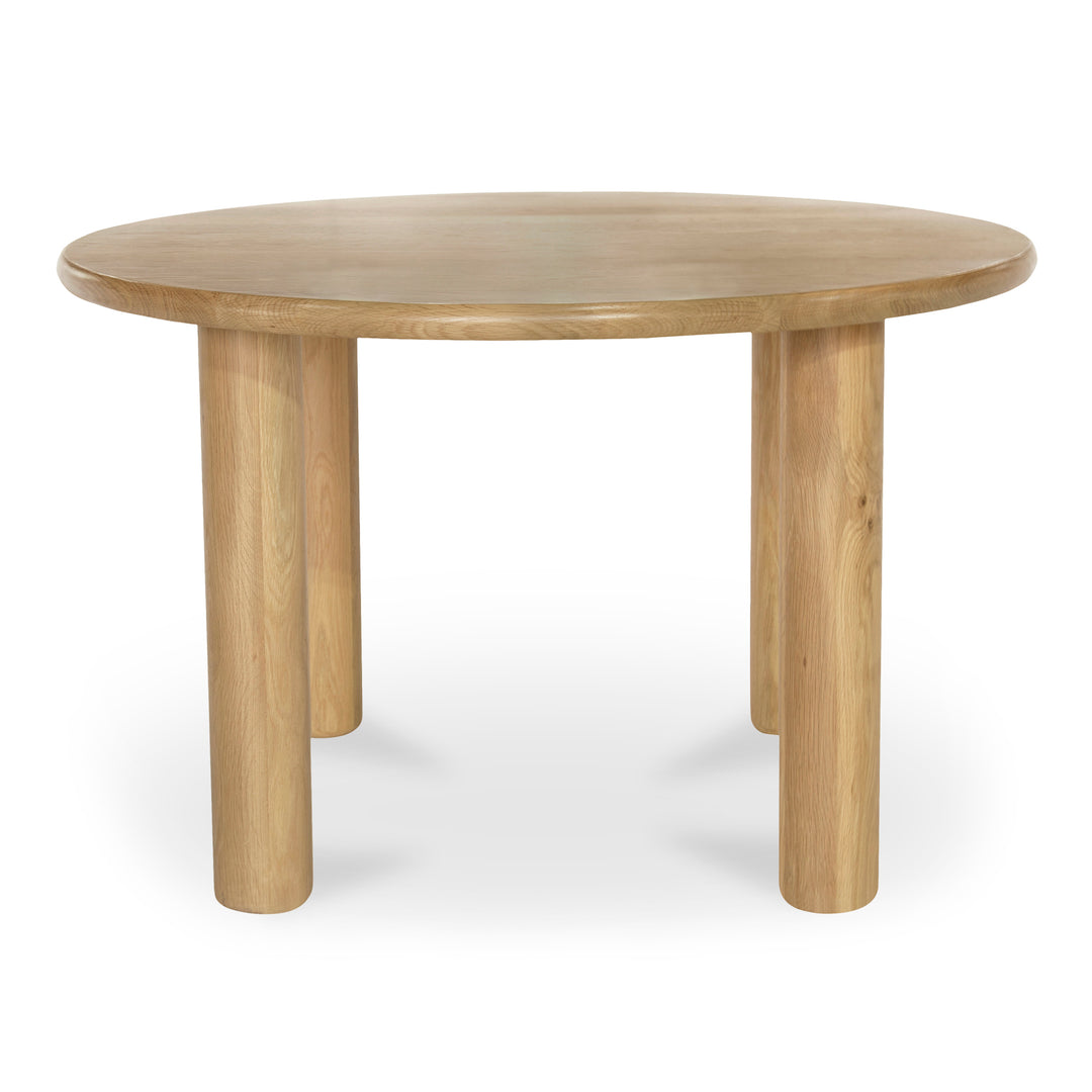 Eco-Chic Round Dining Table with Oak Finish