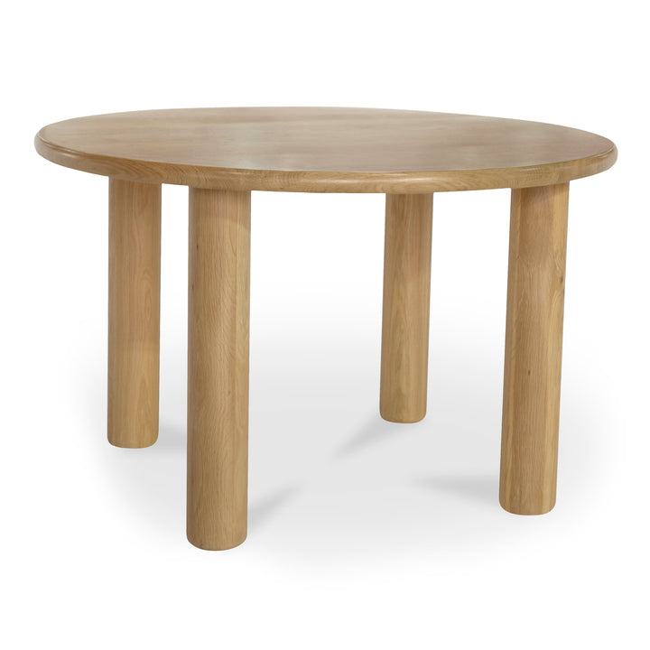 Eco-Chic Round Dining Table with Oak Finish