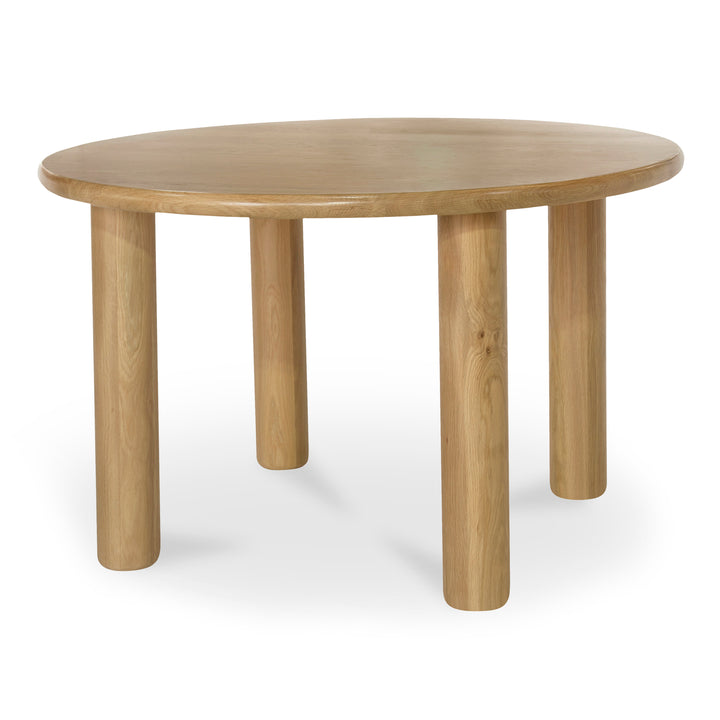 Eco-Chic Round Dining Table with Oak Finish