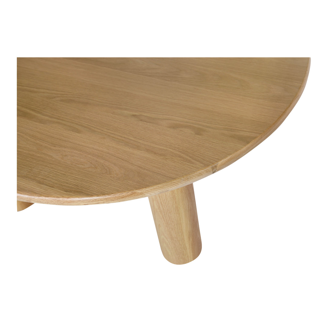 Eco-Chic Round Dining Table with Oak Finish