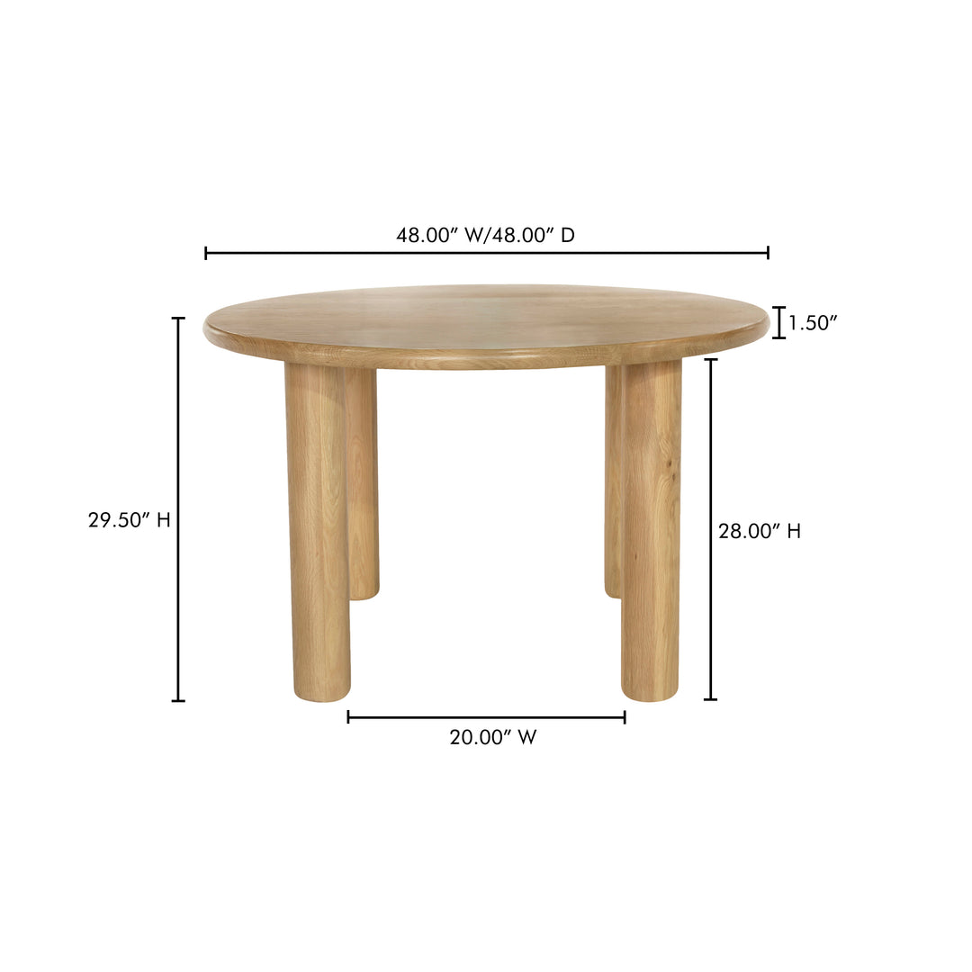Eco-Chic Round Dining Table with Oak Finish