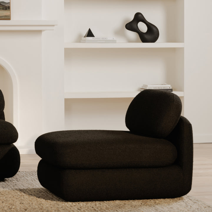 Retro-Chic Bouclé Recliner