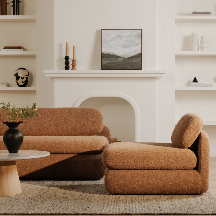 Retro-Chic Bouclé Recliner