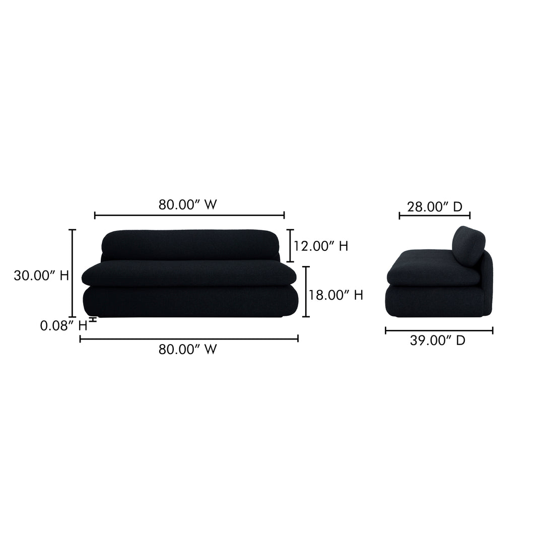 Retro Bliss Bouclé Curve Sofa