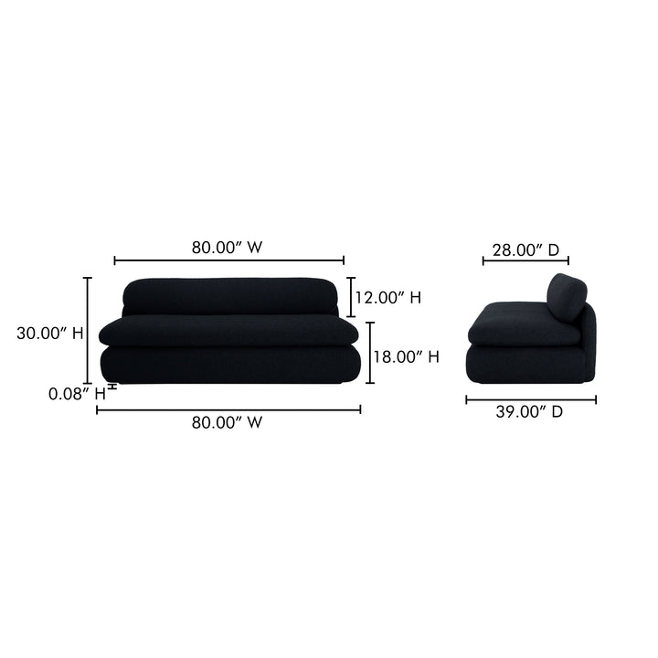 Retro Bliss Bouclé Curve Sofa