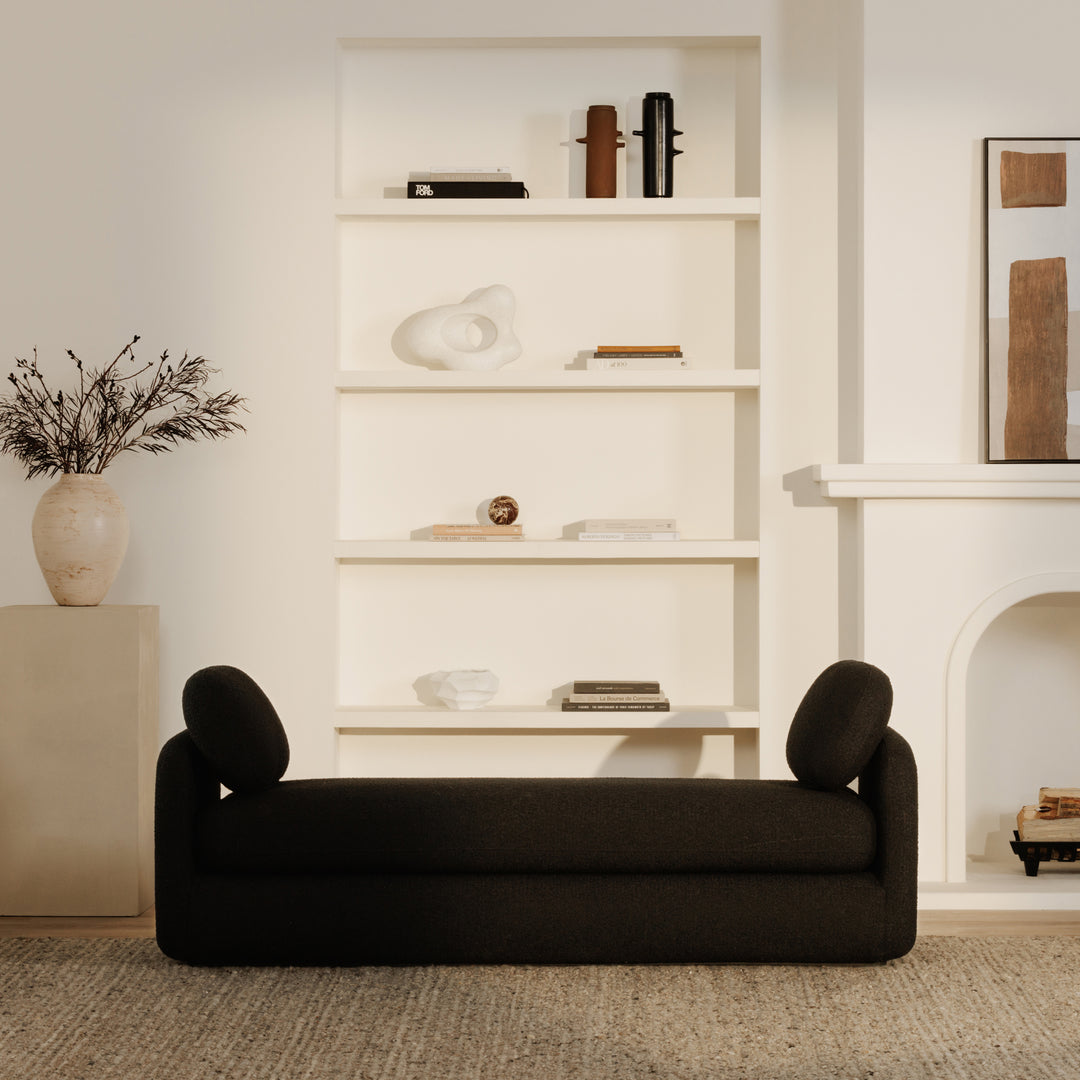 Vintage-Inspired Bouclé Curve Daybed